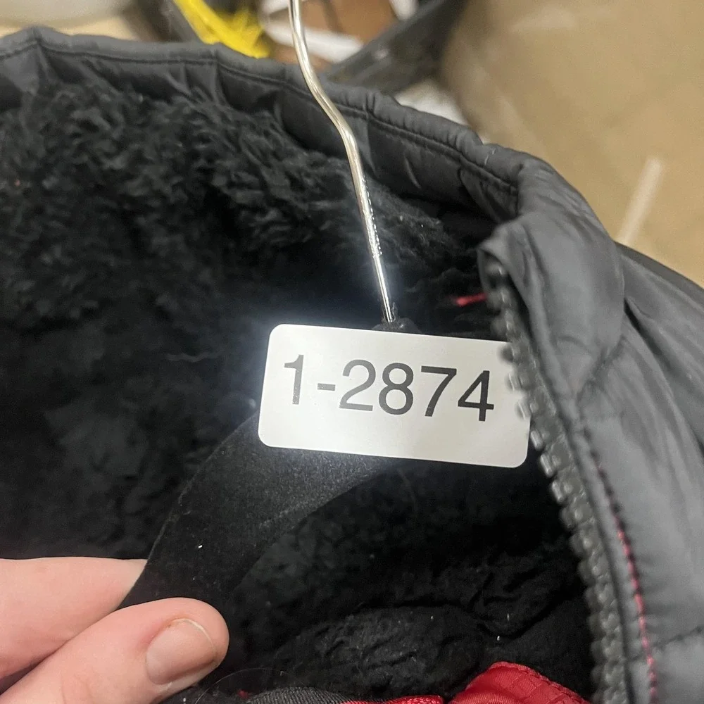 Jordan Jacket Boys Medium Red Black Hooded‎ Puffer Coat Jumpman Zip Pockets